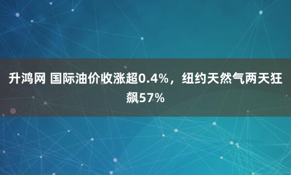升鸿网 国际油价收涨超0.4%，纽约天然气两天狂飙57%